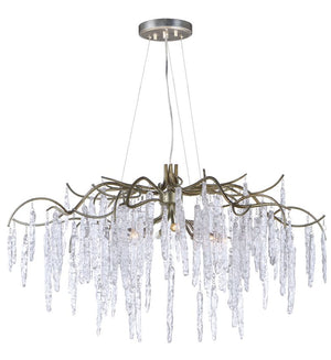 Willow 35' 8 Light Single-Tier Chandelier in Silver Gold