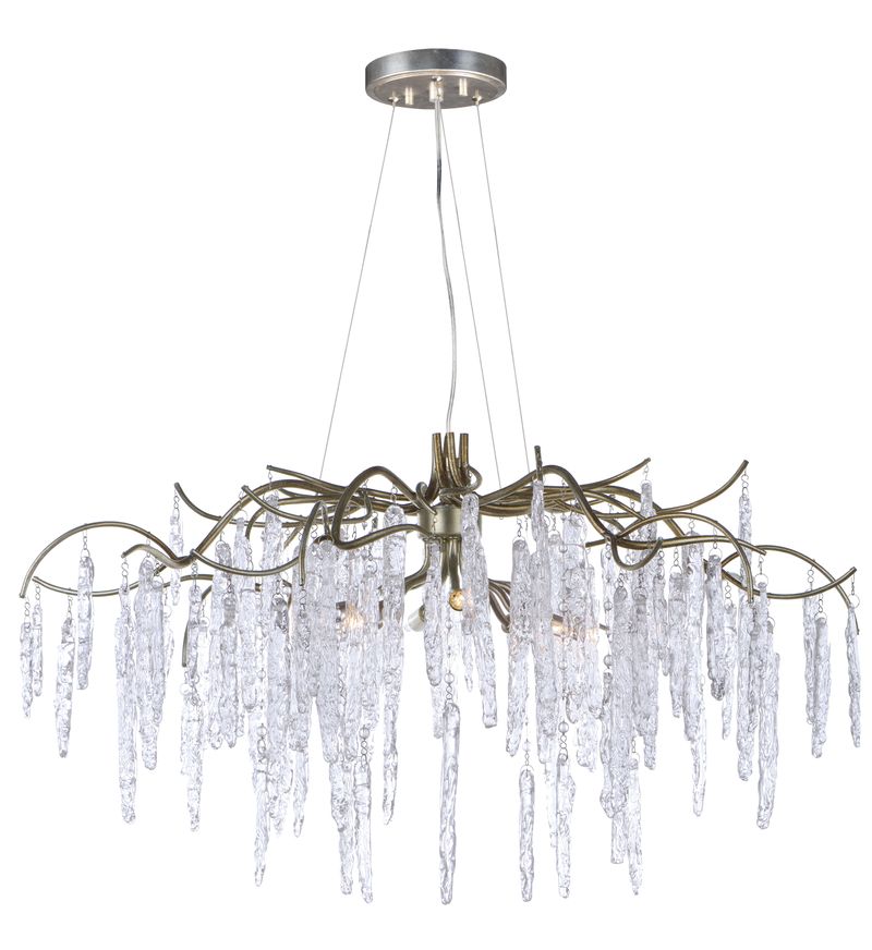 Willow 35' 8 Light Single-Tier Chandelier in Silver Gold