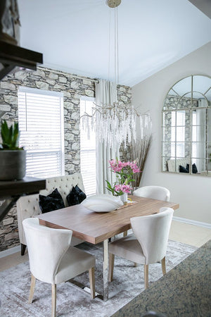 Willow 35' 8 Light Single-Tier Chandelier in Silver Gold