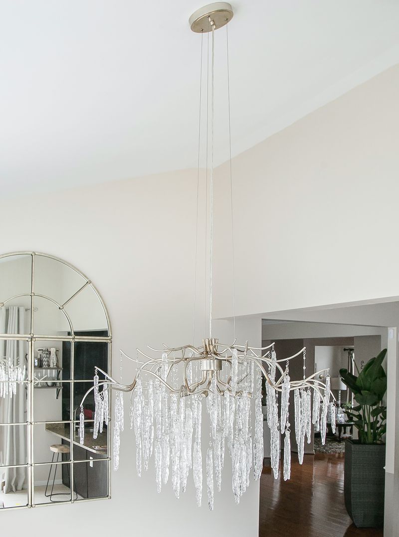 Willow 35' 8 Light Single-Tier Chandelier in Silver Gold