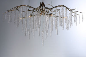 Willow 22' 1 Single Light Single-Tier Chandelier in Silver Gold
