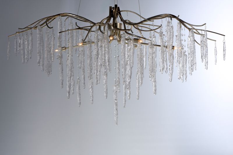 Willow 22' 1 Single Light Single-Tier Chandelier in Silver Gold