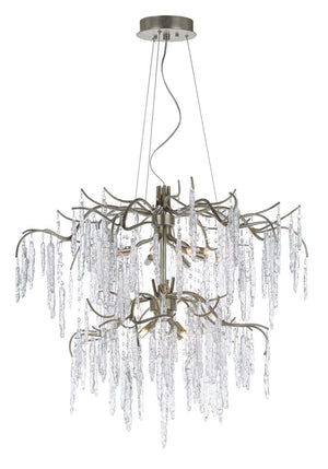 Willow 35' 12 Light Multi-Tier Chandelier in Silver Gold
