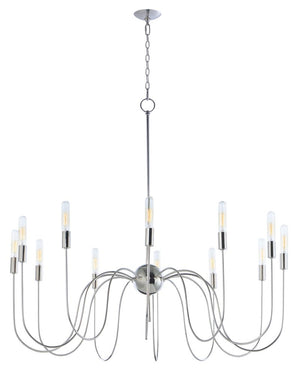 Willsburg 35' 12 Light Single-Tier Chandelier in Polished Nickel