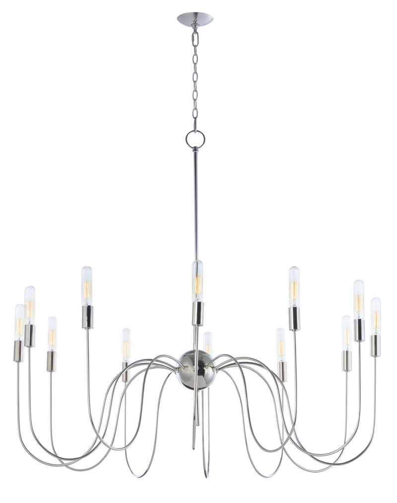 Willsburg 35' 12 Light Single-Tier Chandelier in Polished Nickel
