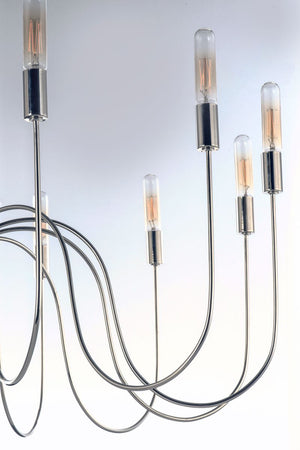 Willsburg 35' 12 Light Single-Tier Chandelier in Polished Nickel