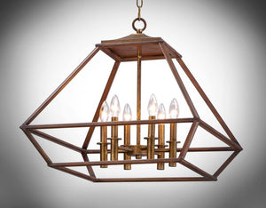 Woodland 23' 6 Light Chandelier in Hazel and Burnished Gold