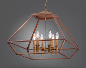 Woodland 23' 6 Light Chandelier in Hazel and Burnished Gold