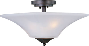 Aurora 13' 2 Light Semi-Flush Mount in Oil Rubbed Bronze