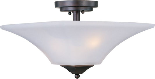 Aurora 13" 2 Light Semi-Flush Mount in Oil Rubbed Bronze