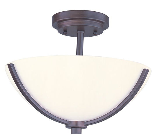 Deven 14" 3 Light Semi-Flush Mount in Oil Rubbed Bronze