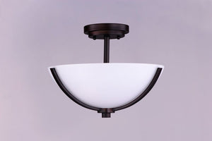 Deven 14' 3 Light Semi-Flush Mount in Oil Rubbed Bronze
