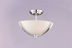 Deven 14' 3 Light Semi-Flush Mount in Satin Nickel
