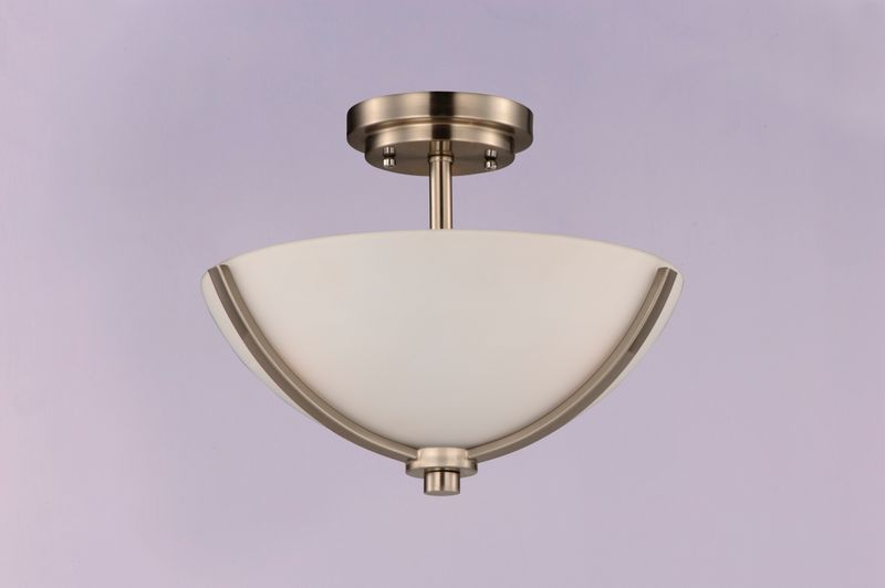 Deven 14' 3 Light Semi-Flush Mount in Satin Nickel