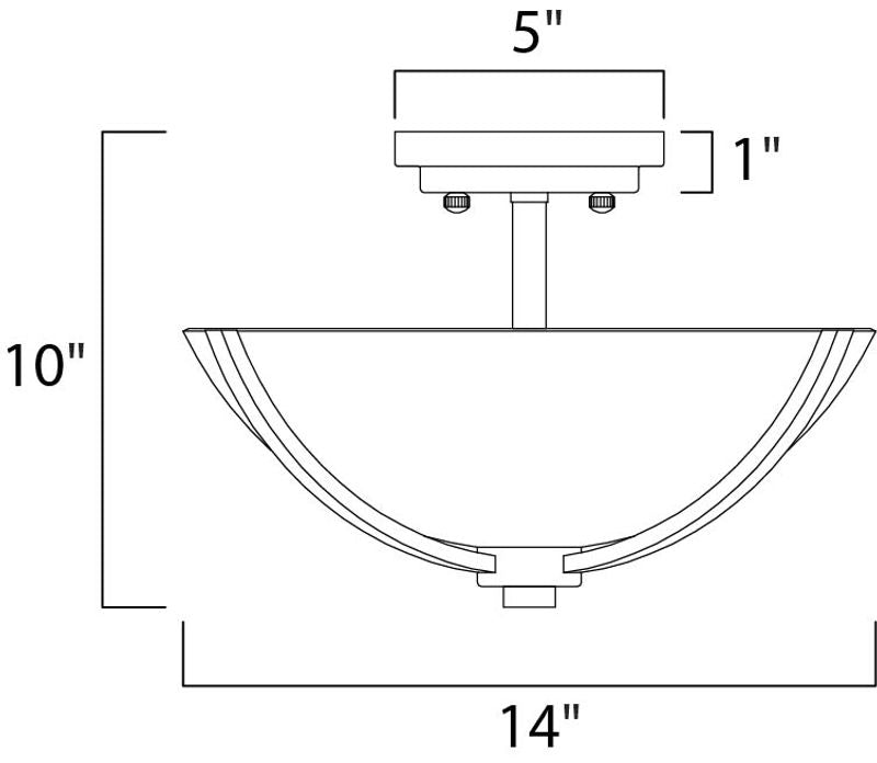 Deven 14' 3 Light Semi-Flush Mount in Satin Nickel
