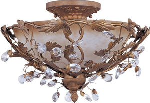 Elegante 16.5' 3 Light Semi-Flush Mount in Etruscan Gold