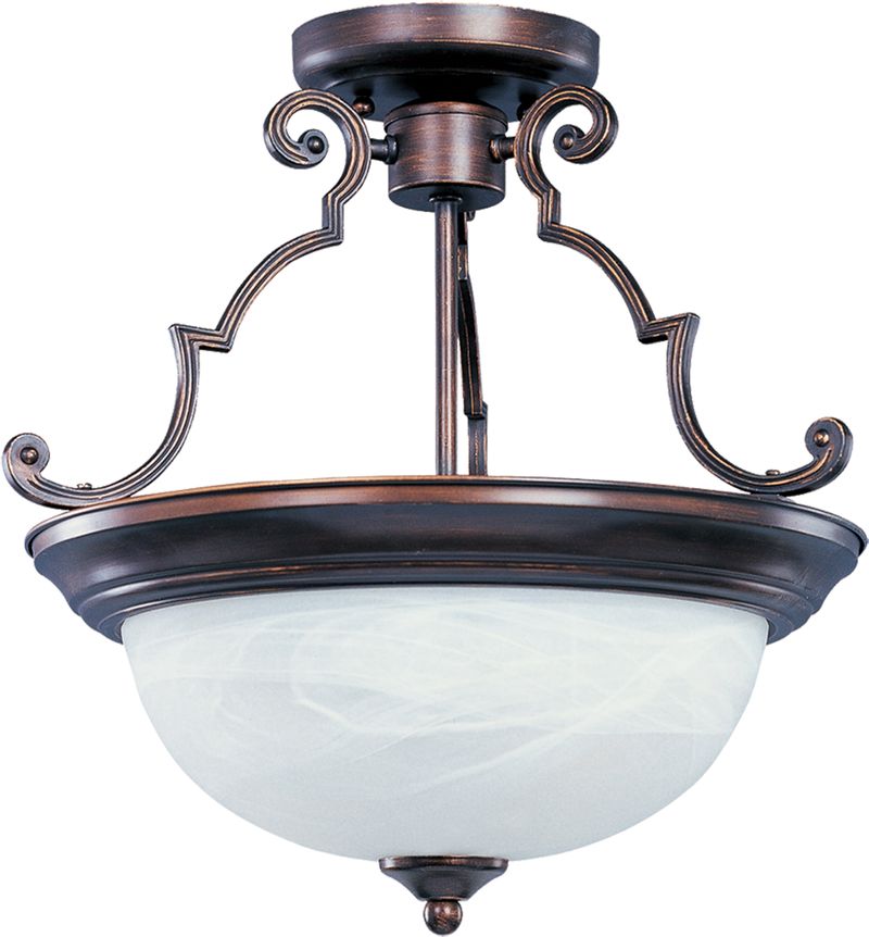 Essentials - 584x 17' 3 Light Semi-Flush Mount in Oil Rubbed Bronze