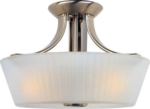 Finesse 13.25' 3 Light Semi-Flush Mount in Satin Nickel