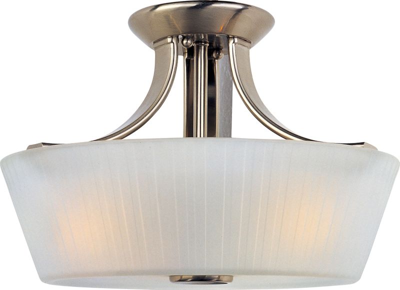 Finesse 13.25' 3 Light Semi-Flush Mount in Satin Nickel