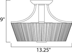 Finesse 13.25' 3 Light Semi-Flush Mount in Satin Nickel