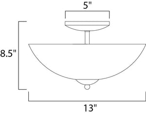 Logan 13' 2 Light Semi-Flush Mount in Oil Rubbed Bronze