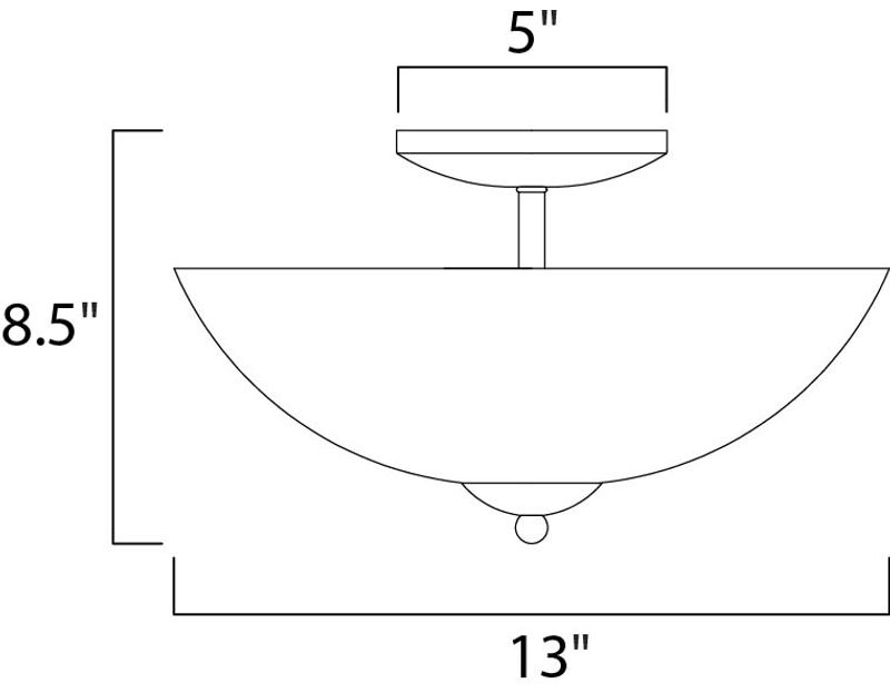 Logan 13' 2 Light Semi-Flush Mount in Satin Nickel