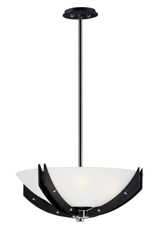 Merge 21.75" 4 Light Multi-Light Pendant in Black and Wenge