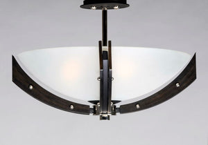 Merge 21.75' 4 Light Multi-Light Pendant in Black and Wenge