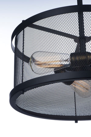 Palladium 16.5' 3 Light Flush Mount in Black and Natural Aged Brass