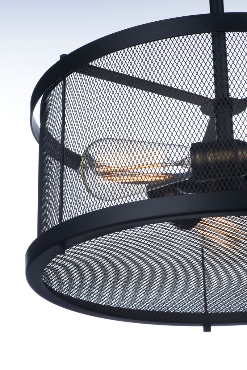 Palladium 16.5' 3 Light Flush Mount in Black and Natural Aged Brass