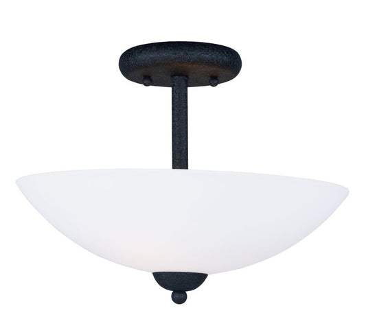 Taylor 13" 2 Light Semi-Flush Mount in Textured Black