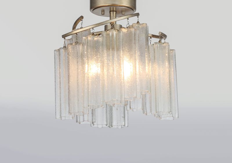 Victoria 17' 3 Light Flush Mount in Golden Silver