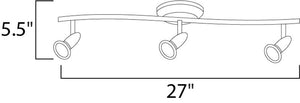 Agron 27' 3 Light Track Lighting in Satin Nickel