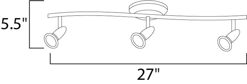 Agron 27' 3 Light Track Lighting in Satin Nickel