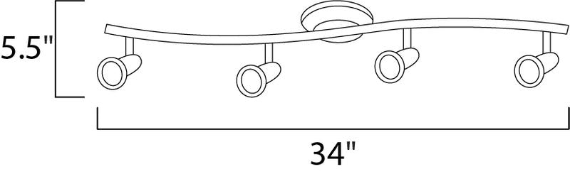 Agron 34' 4 Light Track Lighting in Satin Nickel