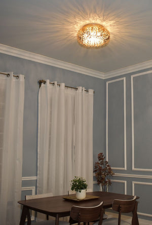 Arabesque 7 Light Flush Mount in Golden Silver