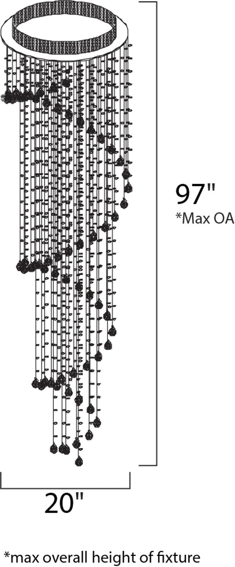 Cascada 23.5' 9 Light Flush Mount in Polished Chrome