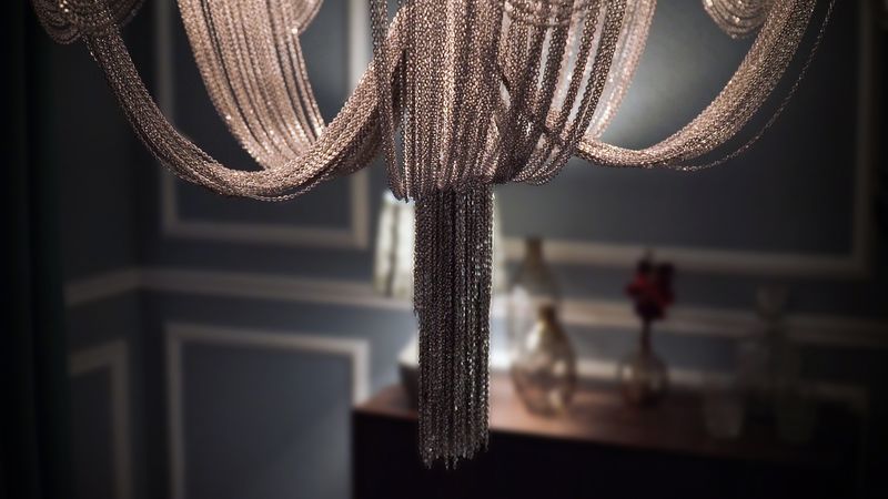 Chantilly 18' 6 Light Flush Mount in Polished Nickel