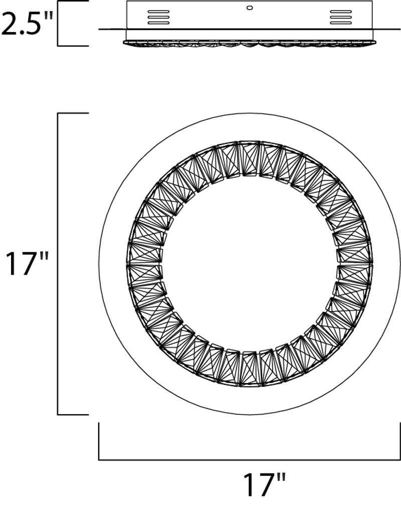 Charm 17' Single Light Flush Mount in Polished Chrome