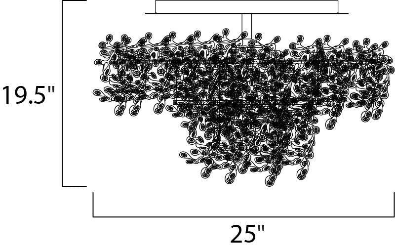 Comet 25' 7 Light Flush Mount in Polished Chrome