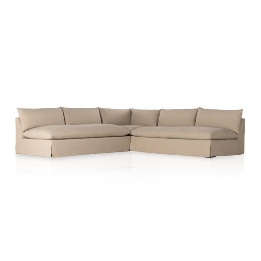Atelier Grant Slipcover 3 Piece Sectional - 114" - Taupe