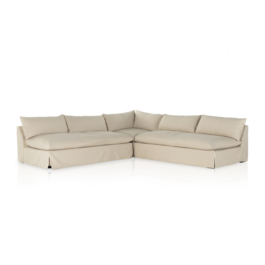 Atelier Grant Slipcover 3 Piece Sectional - 114" - Natural