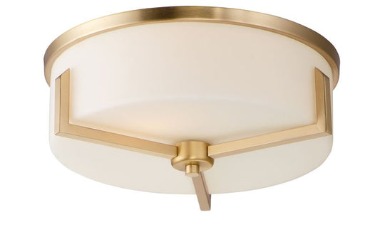 Dart 14" 3 Light Flush Mount in Satin Brass