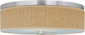 Elements 20' 3 Light Flush Mount in Satin Nickel - Grass Fabric Material