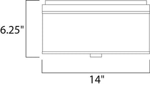 Elements 14' 2 Light Flush Mount in Satin Nickel - Grass Fabric Material