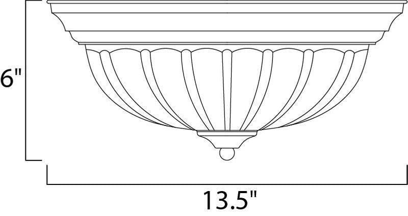 Essentials - 583x 13.5' 2 Light Flush Mount in Textured White