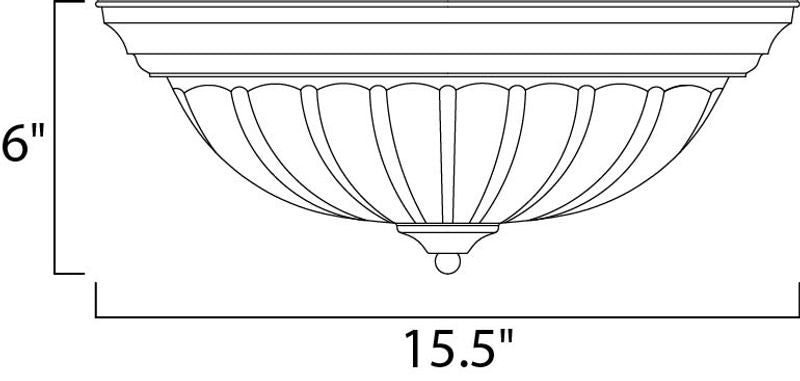 Essentials - 583x 15.5' 3 Light Flush Mount in Oil Rubbed Bronze