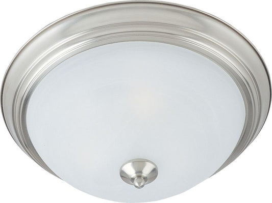 Essentials - 584x 15.5" 3 Light Flush Mount in Satin Nickel with Marble Glass Finish