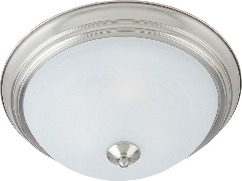 Essentials - 584x 15.5' 3 Light Flush Mount in Satin Nickel with Marble Glass Finish