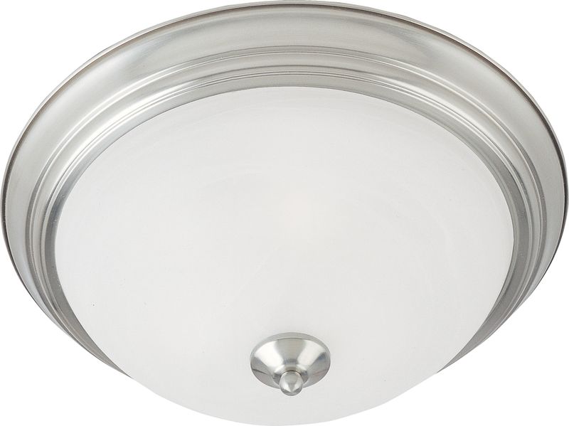 Essentials - 584x 13.5' 2 Light Flush Mount in Satin Nickel with Marble Glass Finish